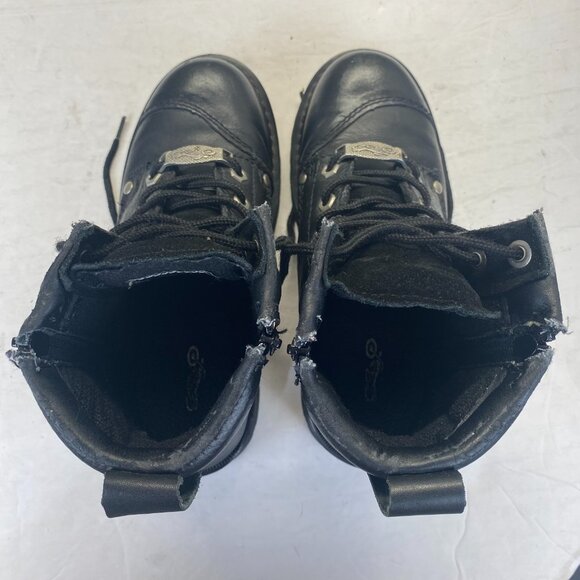 River Road Chunky Motorcycle Booties Size 6 Black Leather Double Zip Biker Boots - Picture 8 of 15